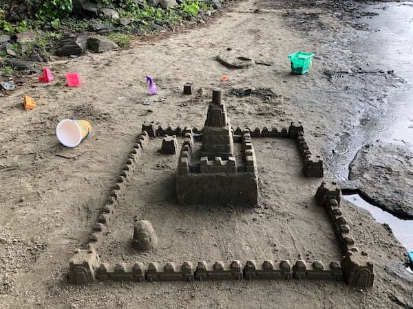 A sand castle at Springwood Cottage Resort.